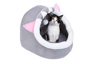 Jiupety Cuccia Per Gatti Igloo In Velluto - Rosa, Taglia L, Morbida E Accogliente - Foto 5