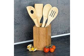 Utensili in bambù, Utensili da cucina in legno 4 pezzi